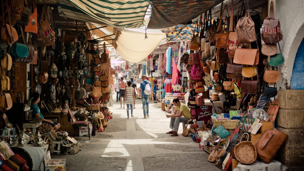 Shops in a bazaar