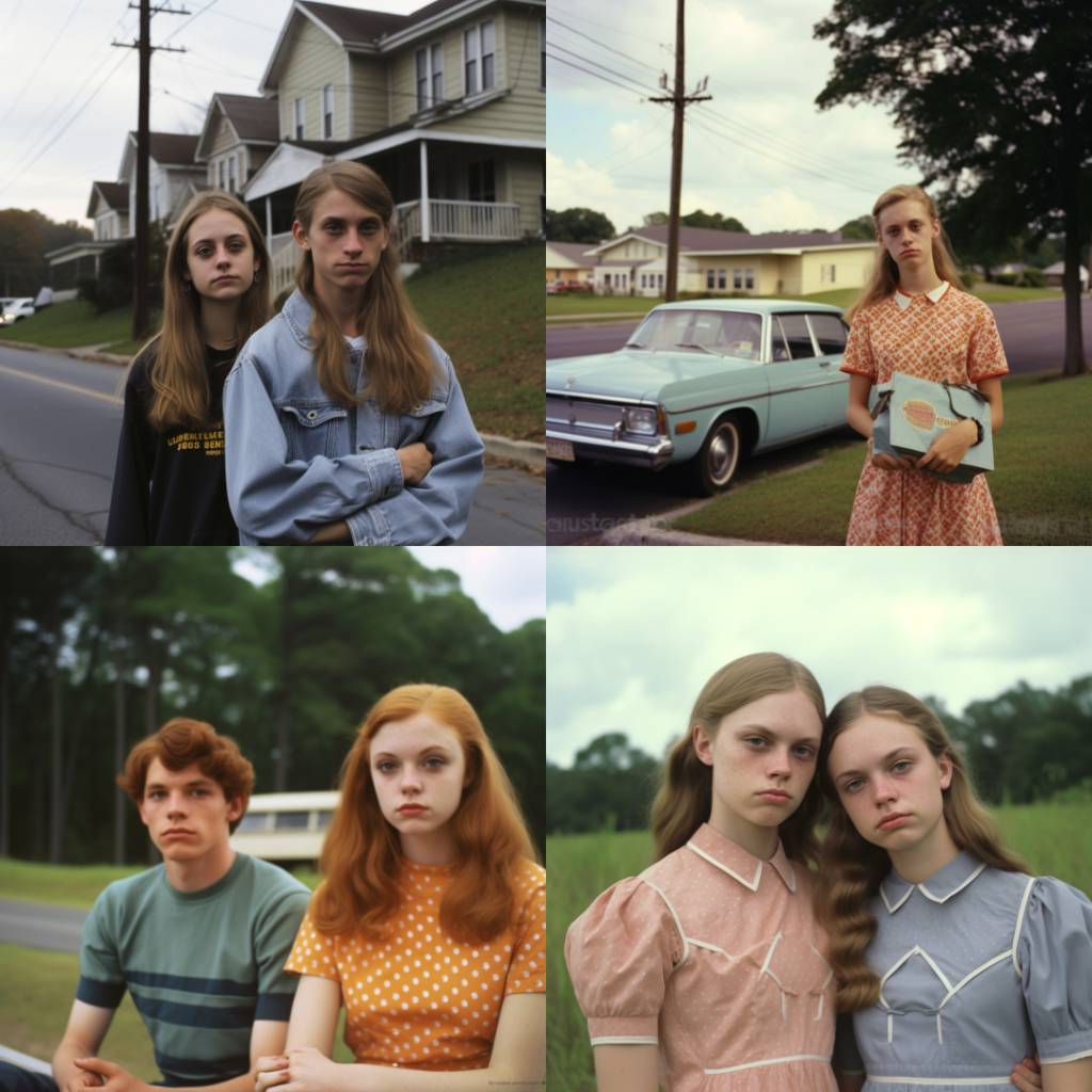 two teens in Tennessee as imagined by Midjourney